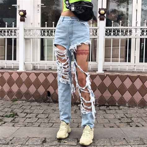 Extremely Destroyed Distressed Ripped Jeans Rippedjeans Official Site