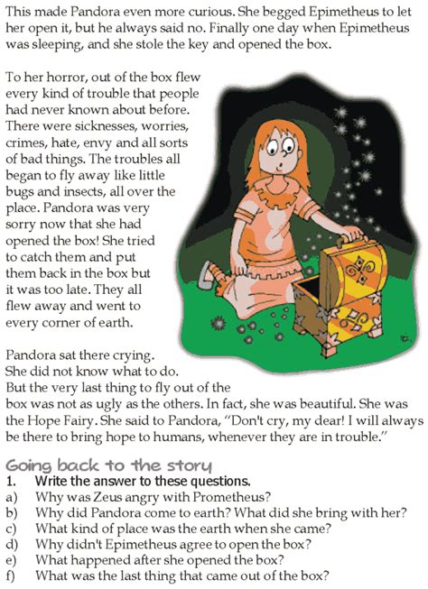 Grade 5 Reading Lesson 19 Myths And Legends Pandora And The Box Of Troubles 1 Stories With