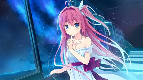 Wallpaper Anime Girls Ao No Kanata No Four Rhythm Kurashina Asuka Long Hair Pink Hair