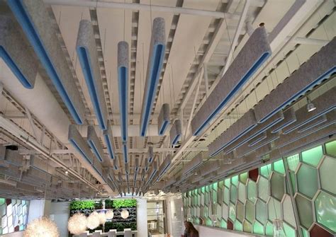 Wall mounted sound absorbing panels are delivered with clip systems to help anchor them to your perimeter wall surface. Ecotone - hanging acoustic panels, sound absorbing hanging ...