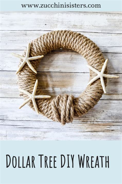 Rope Wreath Adorned With Three Starfish Rope Wreath Diy Summer Wreath