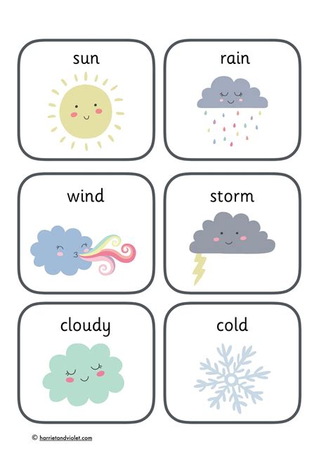 Weather Flashcards Printable Teaching Resources Print Play Learn