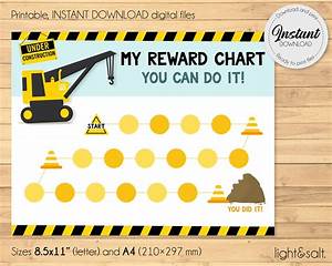 Reward Chart Construction Behavior Chart Construction Reward Etsy