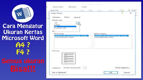 Cara Mengatur Ukuran Kertas Di Microsoft Word Galoveti Project