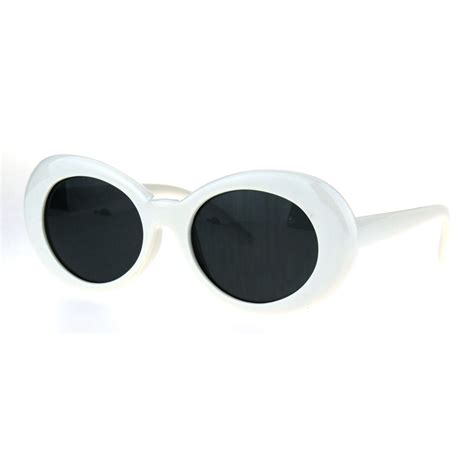 Womens Thick Plastic Mod Oval Shaggy Retro Fashion Sunglasses Ebay