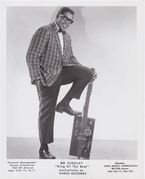The best talent a booking agent can have is seeing opportunity. Bo Diddley - Early 1960's Booking Agency Photograph, 8 x 10″