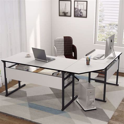 It is a drafting station with additional desktop space or a large computer desk. Tribesigns Modern L-Shaped Desk with Bookshelf, 67 inch ...