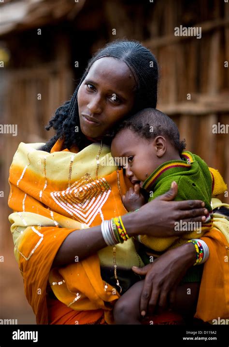 Portrait Of A Borana Tribe Mother Hugging Her Baby Yabello Omo Valley
