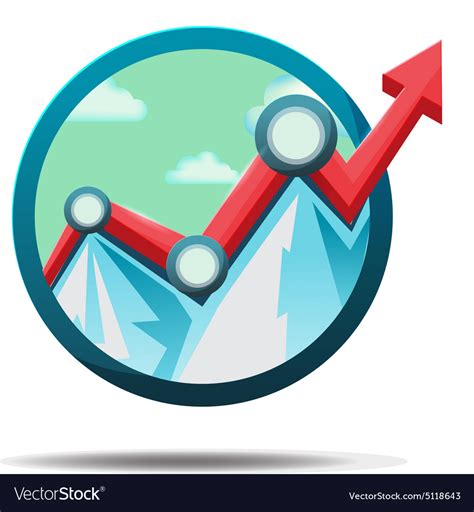 Mountain Stock Market Icon Symbol Royalty Free Vector Image
