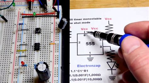 Quick 555 Timer Monostable One Shot Mode Lighting An Led Circuit