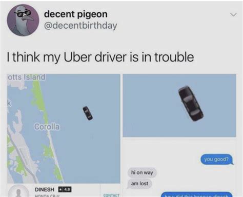i think my uber driver is in trouble rideguru