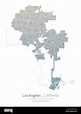 Mapa de Los Ángeles. Mapa vectorial de las principales ciudades de los ...
