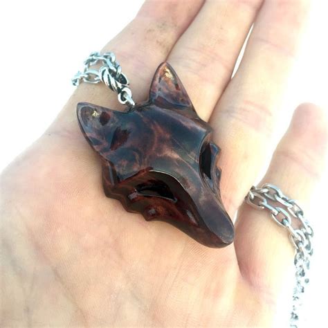 Wooden Jewelry Wolves Pendants Wood Carving Art Wooden Jewelry