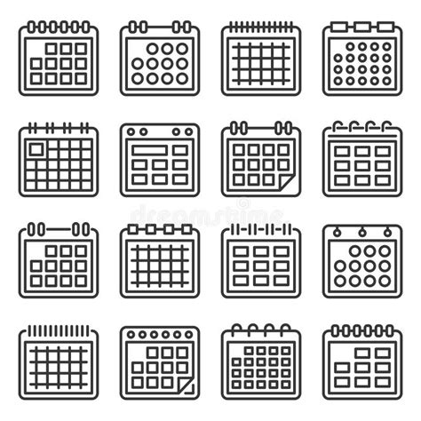Calendar Icons Set Stock Vector Illustration Of Page 34466863