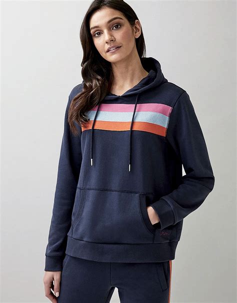 women s colour block stripe hoodie from crew clothing company