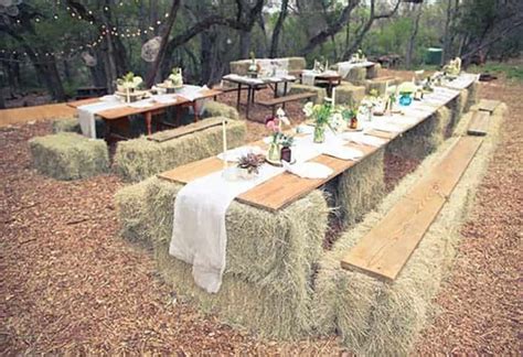 Rustic Weddings With Hay Bales Cowgirl Magazine Backyard Wedding Decorations Outdoor