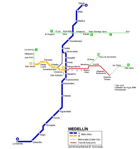 Urbanrailnet South America Colombia Medellín Metro