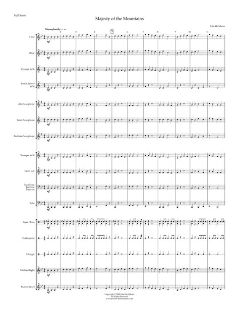 Majesty Of The Mountains For Concert Band Sheet Music John