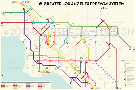 Los Angeles Freeways Map Of Southern California Freeway System Printable Maps