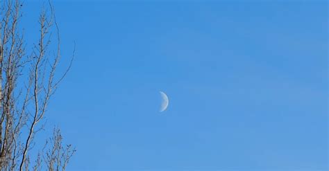 New Moon On A Blue Sky · Free Stock Video