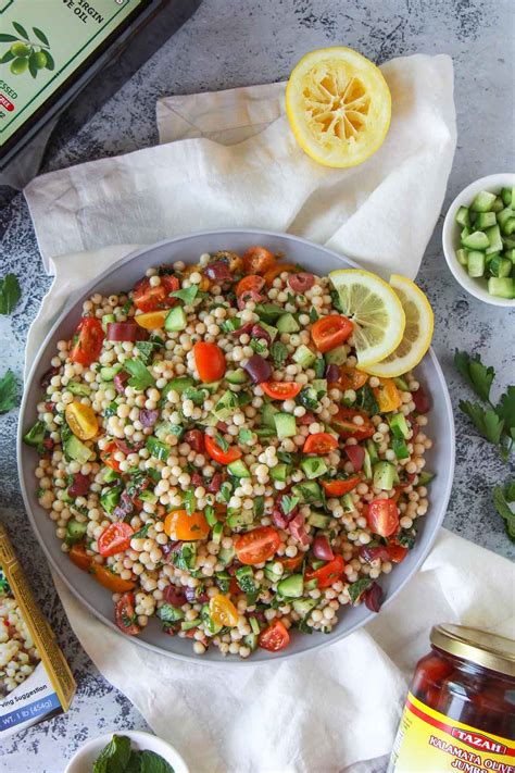 Mediterranean Pearl Couscous Salad With Moghrabieh Vegan Birdseye