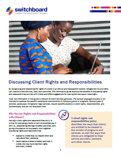 Client Rights And Responsibilities Switchboard