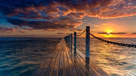 Pier Dock At Sunset Wallpapers Wallpaper Cave