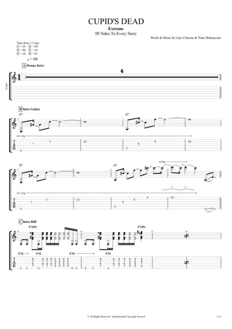 Cupids Dead Tab By Extreme Guitar Pro Full Score Mysongbook