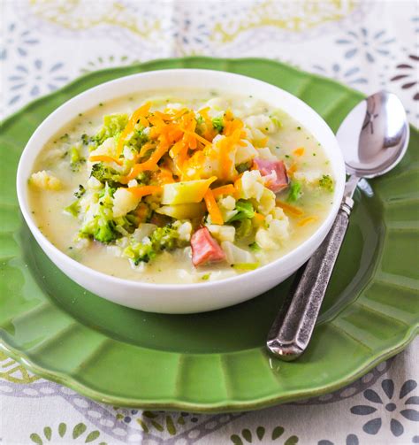 Potato Cauliflower And Ham Soup Easy Comforting Weeknight Meal