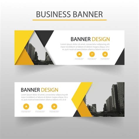 Free Vector Modern Banner With Yellow Geometric Shapes