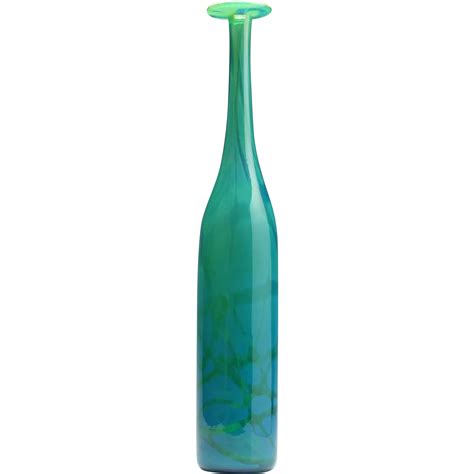 Early Signed Mdina Ming Pattern Glass Bottle C1975 Vintagebeginshere