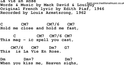 La Vie En Rose Lyrics Louis Armstrong Ukulele Chords Lyricswalls
