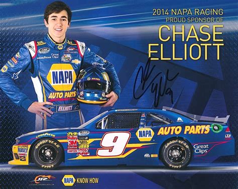 Chase Elliott Signed 2014 Nascar Hero Card Pa Loa Pristine Auction
