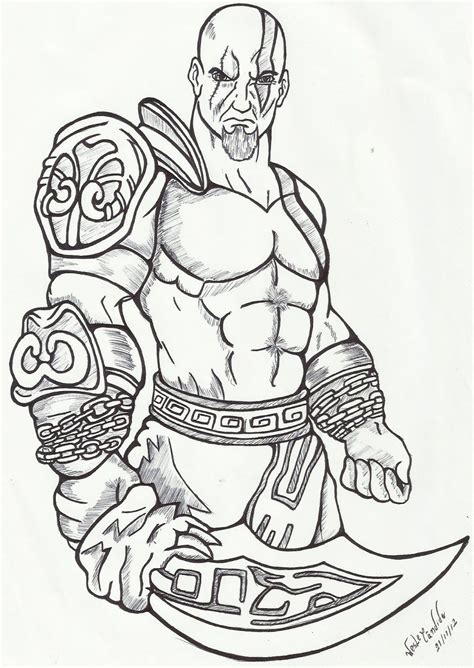 Resultado De Imagem Para Desenho Do God Of War Para Pintar Kratos