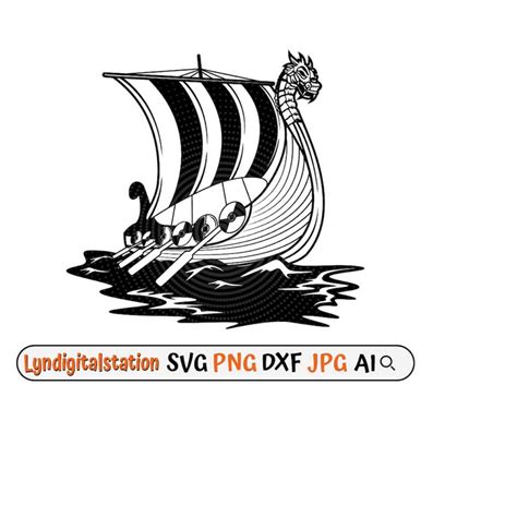 Viking Boat Svg Viking Ship Clipart Dragon Boat Cut File Inspire