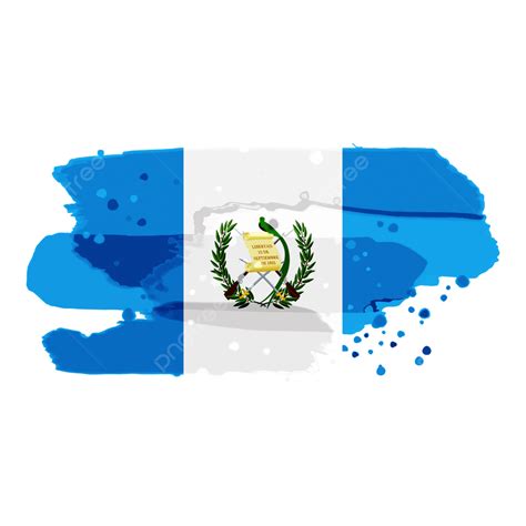Bandera De Guatemala Con Textura De Acuarela De Pincel Grunge Png Bandera De Guatemala