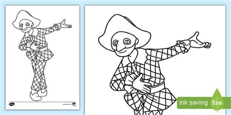 Arlecchino Harlequin Colouring Page Teacher Made Twinkl