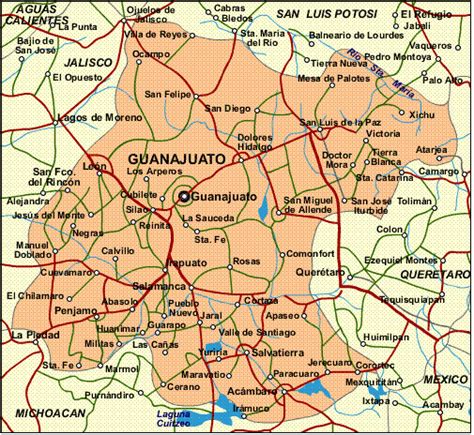 Lista 102 Foto Mapa De Guanajuato Con Nombres A Color Lleno