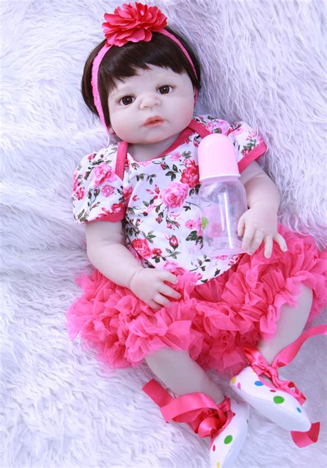23inch Full Silicone Body Reborn Baby Doll Toys Lifelike 55cm Princess