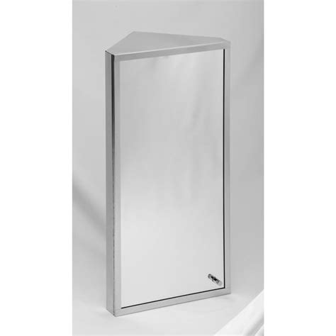 Shop Corner Wall Mount Mirror Medicine Cabinet Polished Stainless Steel