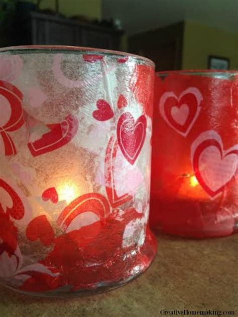 Valentines Day Decoupage Candle Holders Creative Homemaking