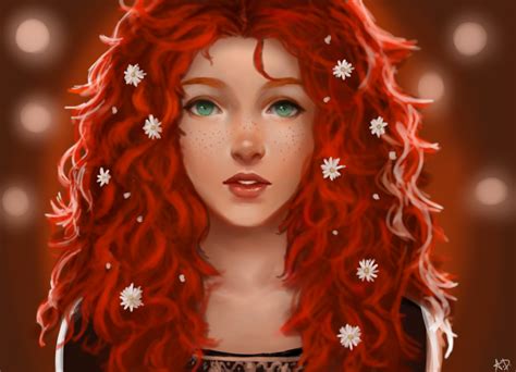 Red Haired Girl With Daisies In Her Hair Hd Wallpaper Background