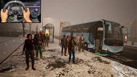 realistic winter bus driving fernbus simulator logitech g920 gameplay youtube