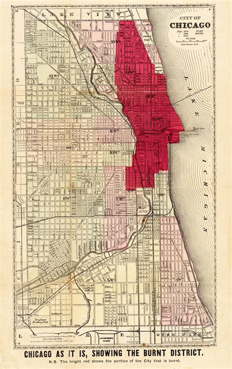 Chicago Map Vintage Digital Old Chicago Map City Of Chicago Etsy
