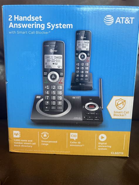 Atandt Cl82219 2 Handset Answering System Telephone Black 650530031847