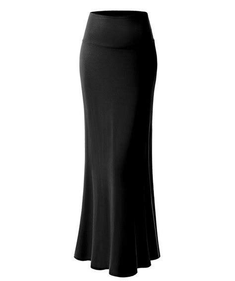 Womens Basic Relaxed Fit Maxi Skirt Black Cu1889awdkl Fitted