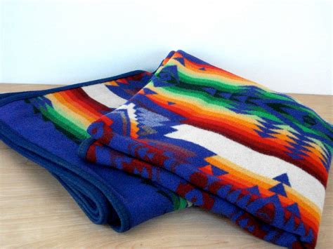 Vintage Pendleton Wool Blanket Beaver State Native American