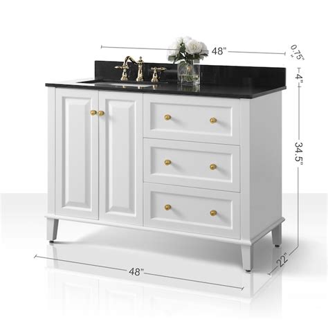 Ancerre Designs Hannah 48 In White Undermount Single Sink Bathroom