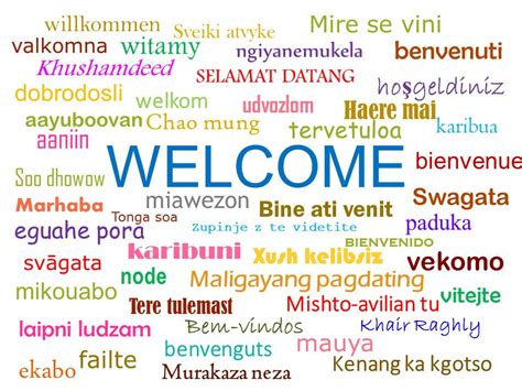 Welcome In Different Languages - Durbanville Quad Centre