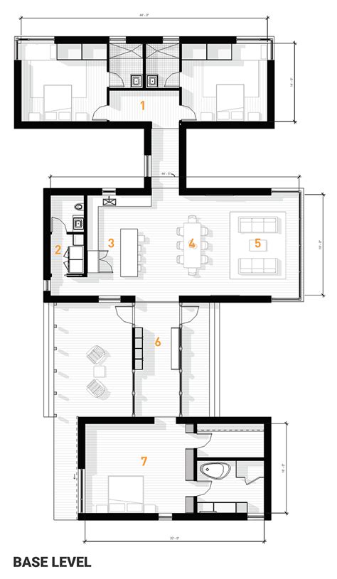 Lf Oh Gable Floorplans 1 800 Modern House Plans Small House Plans
